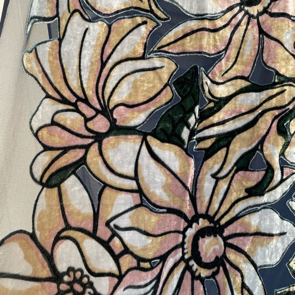 New METROPOLITAN MUSEUM OF ART, "MAGNOLIA VASE" BURNOUT OBLONG SCARF - Picture 7 of 9